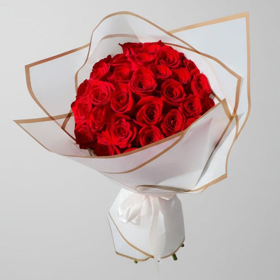 2 Dozen Red Roses (Wrapped) - Flower World