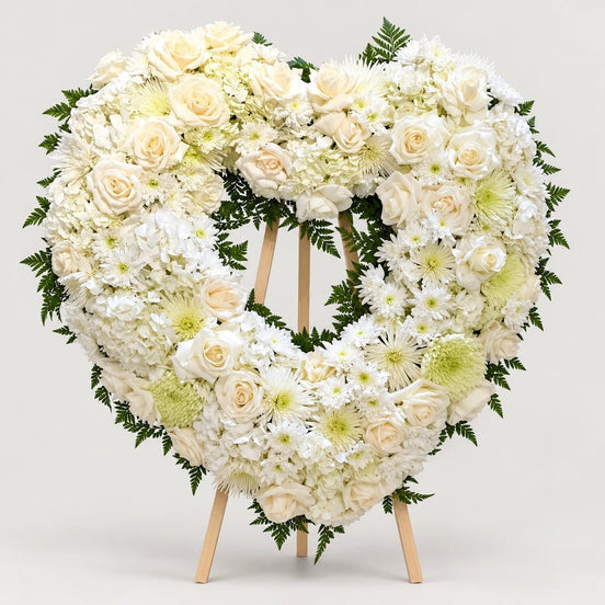 All White Open Heart - Flower World