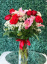 Classic Red Roses & Pink Lilies Vase - Flower World