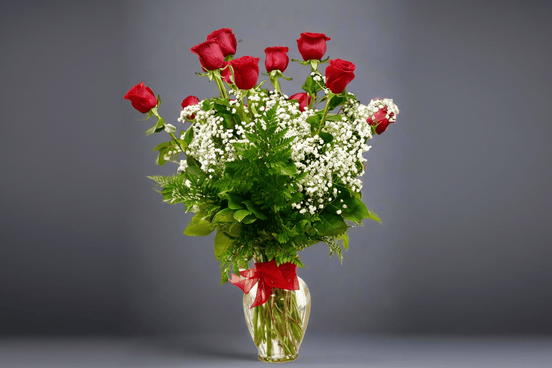 Dozen Red Roses (Vase) - Flower World