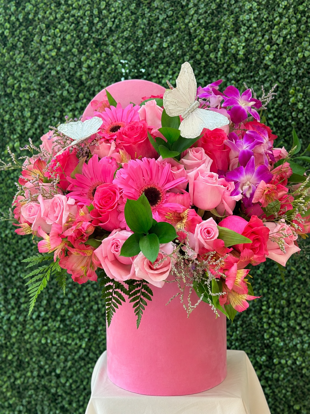 Enchanted Pink Garden Hat Box - Flower World
