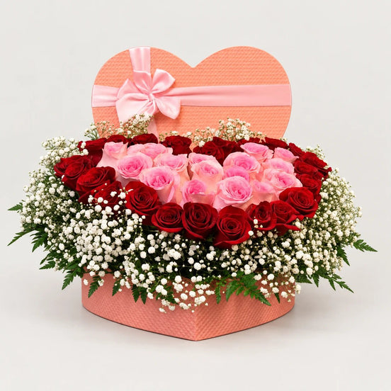 Pink & Red Love Box - Flower World