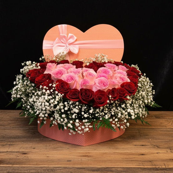 Pink & Red Love Box - Flower World